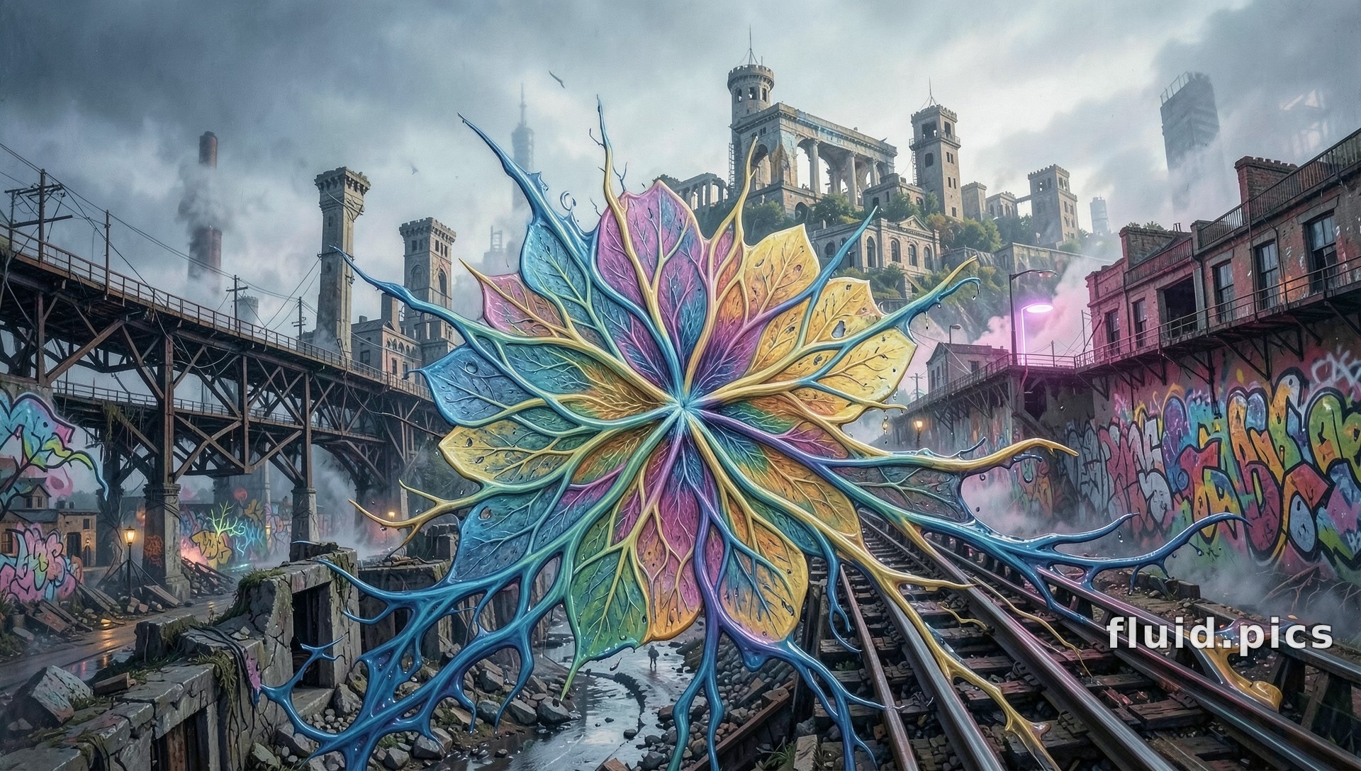 Flower on the Tracks — Гибридное искусство