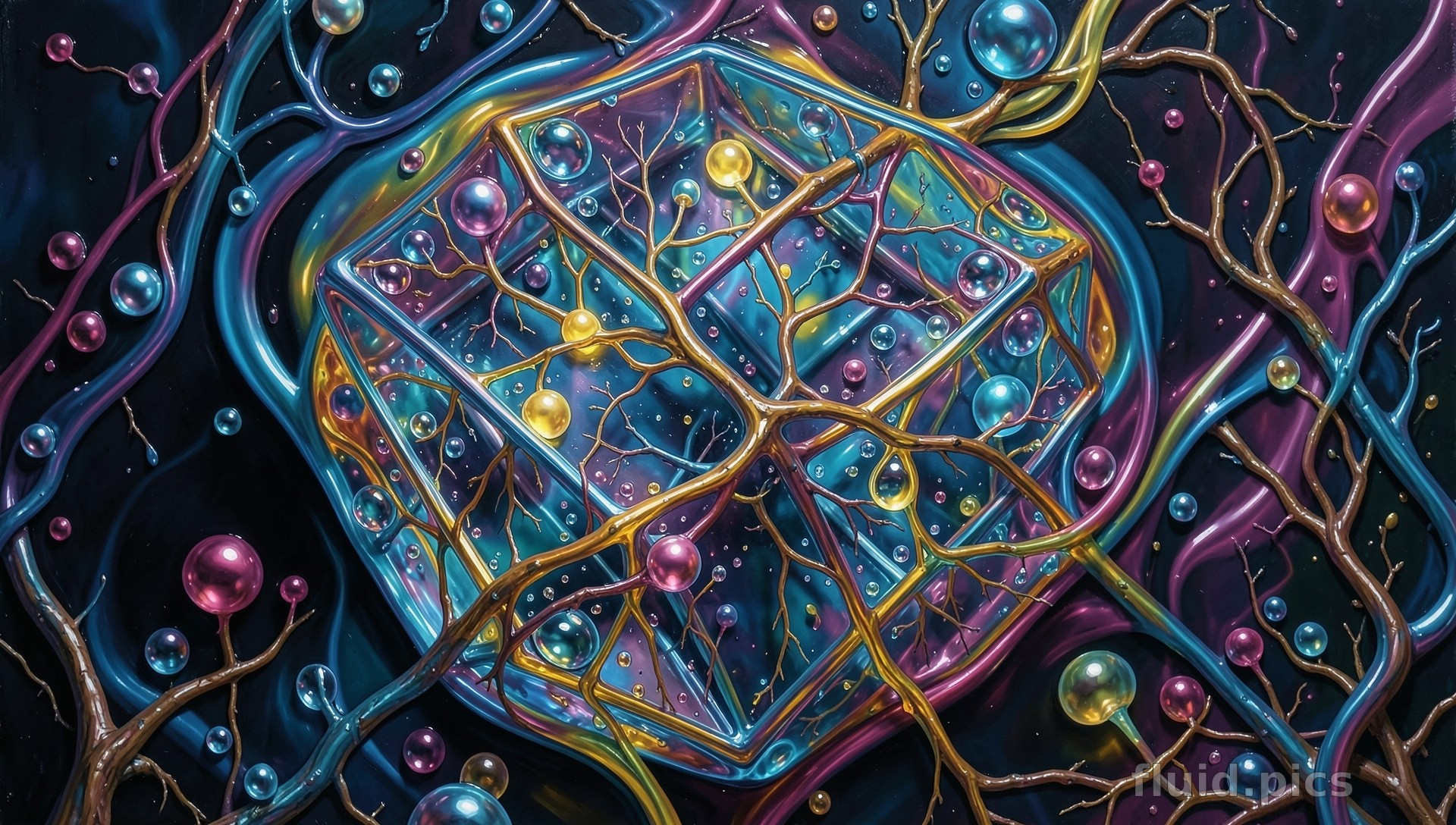 Garden of Shimmering Threads — Hybrid Art