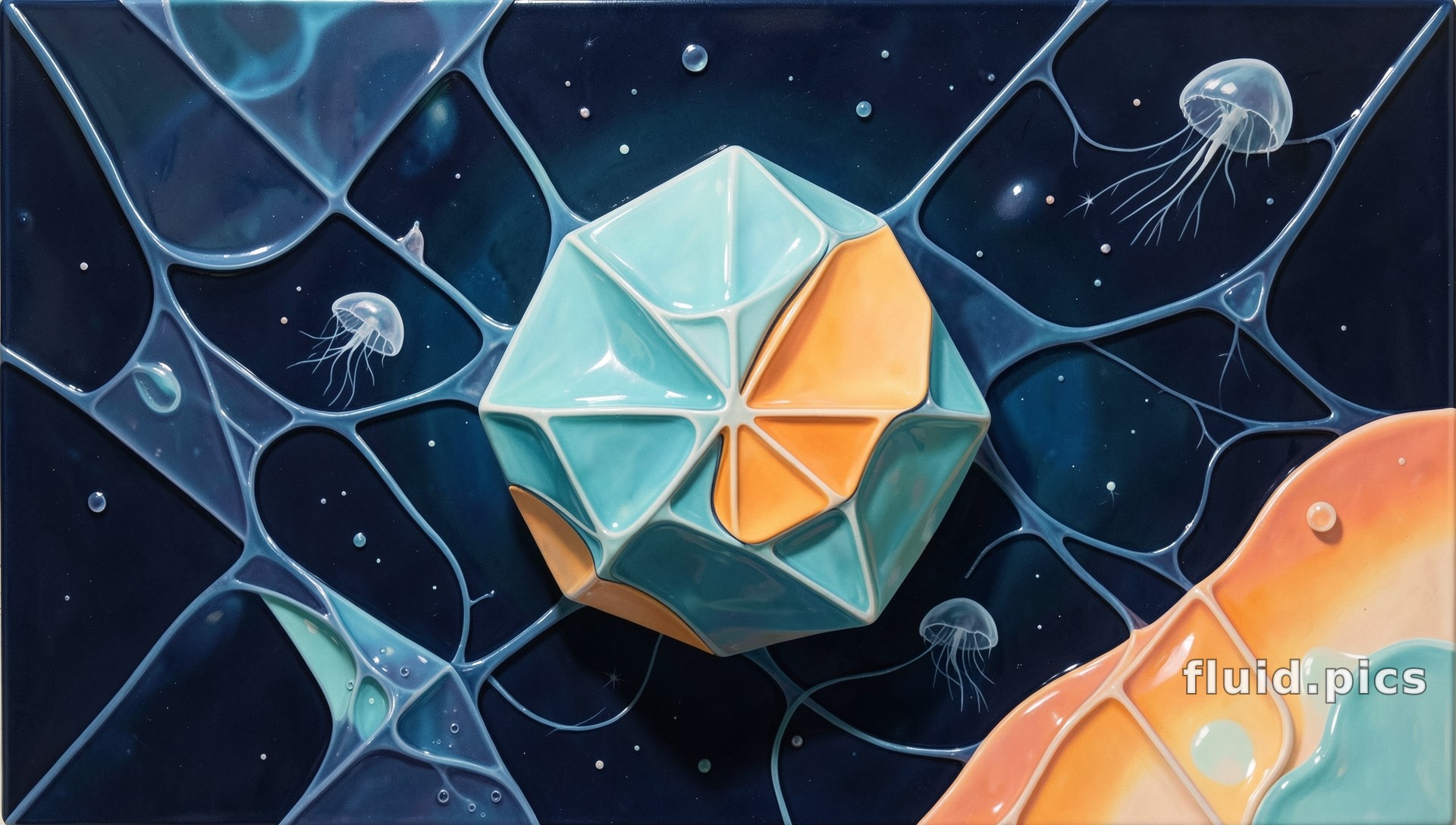 Starry Ocean Web — Psychedelic Abstract