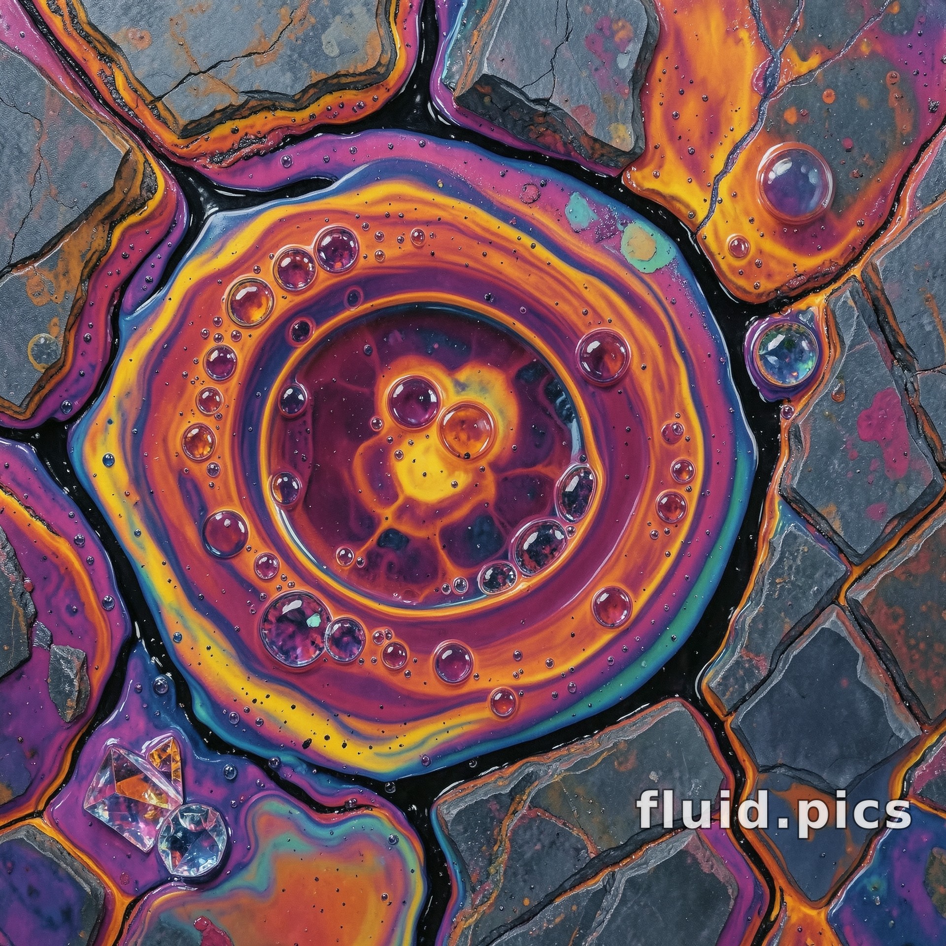 Fire Window in Stone — Hybrid Art