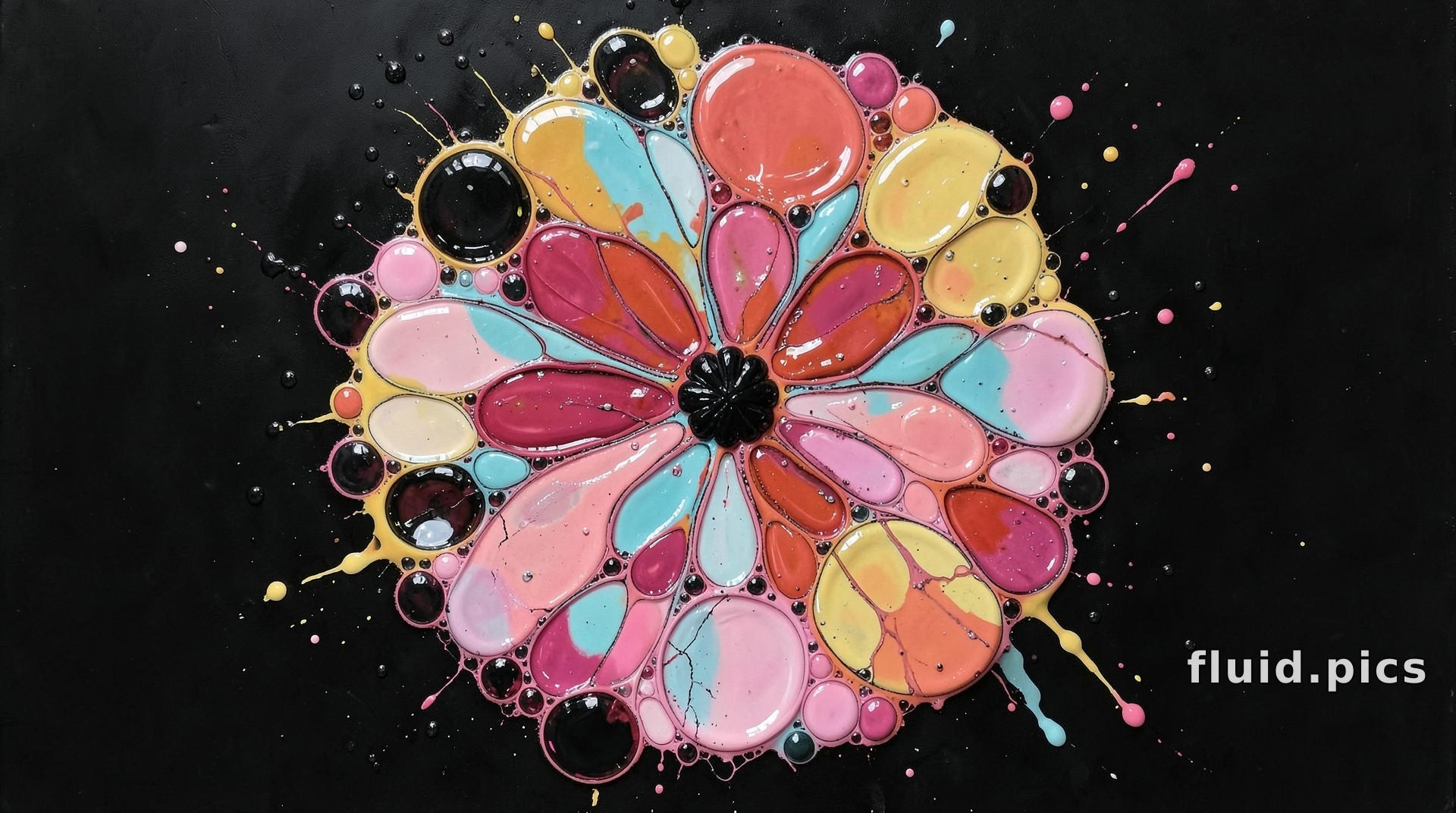 Red Crushed Ball — Fluid Art