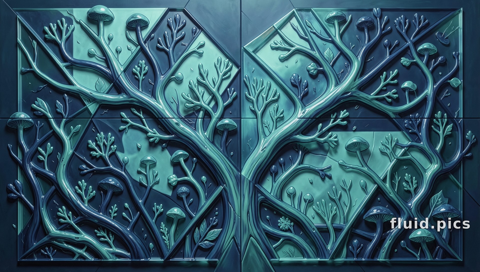Mushroom Stained Glass — Psychedelic Abstract