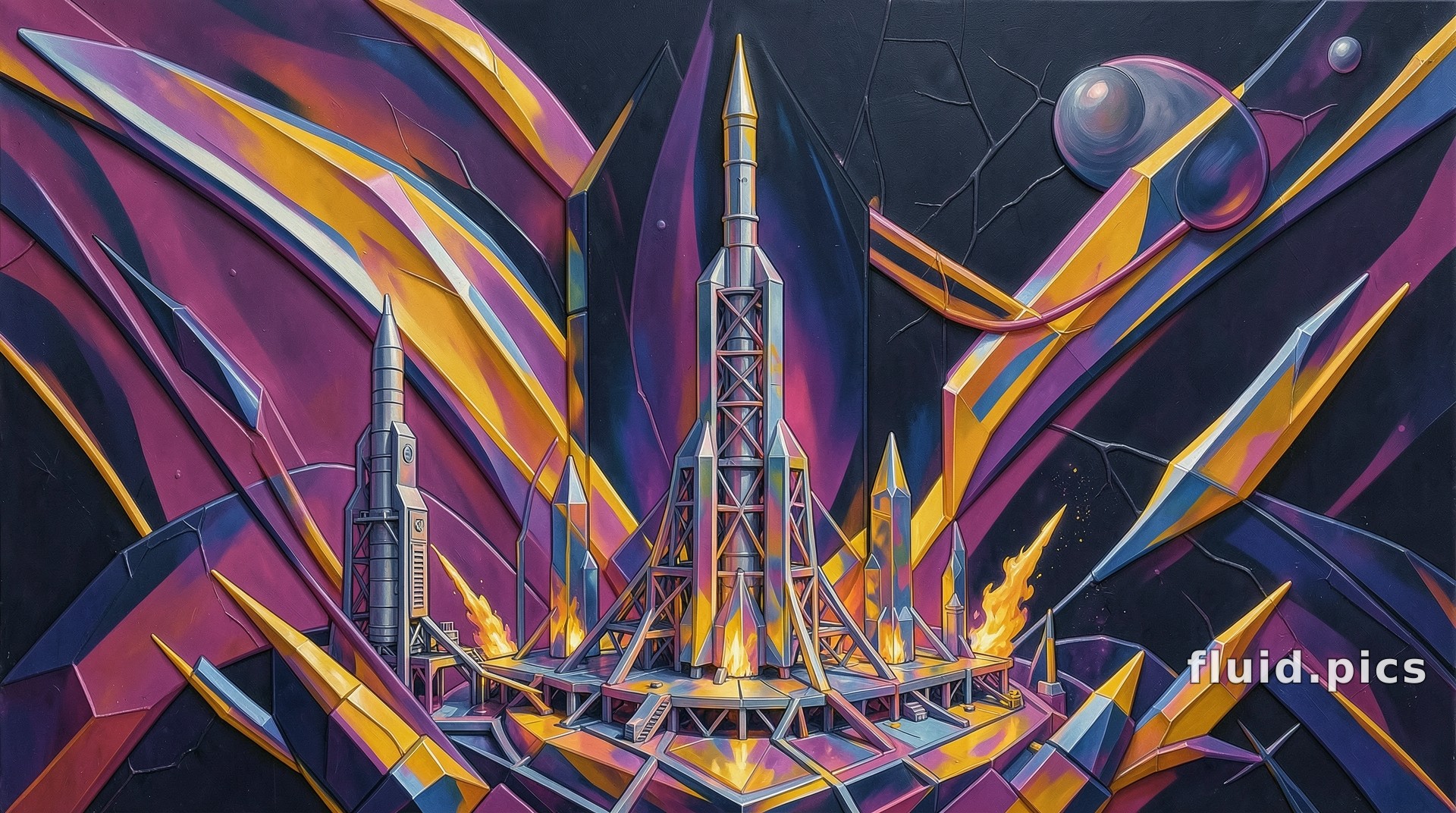 Launch Through the Crack — Psychedelic Abstract
