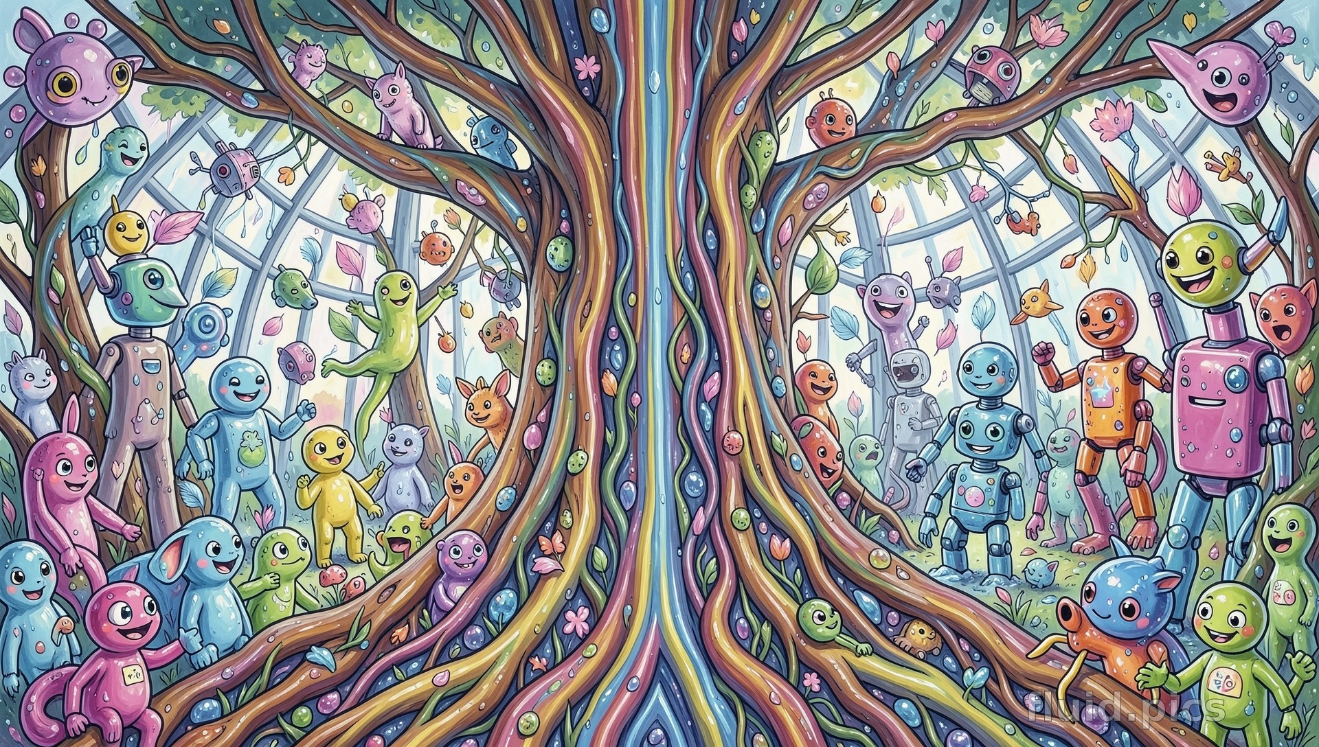 Cartoon style artwork collection