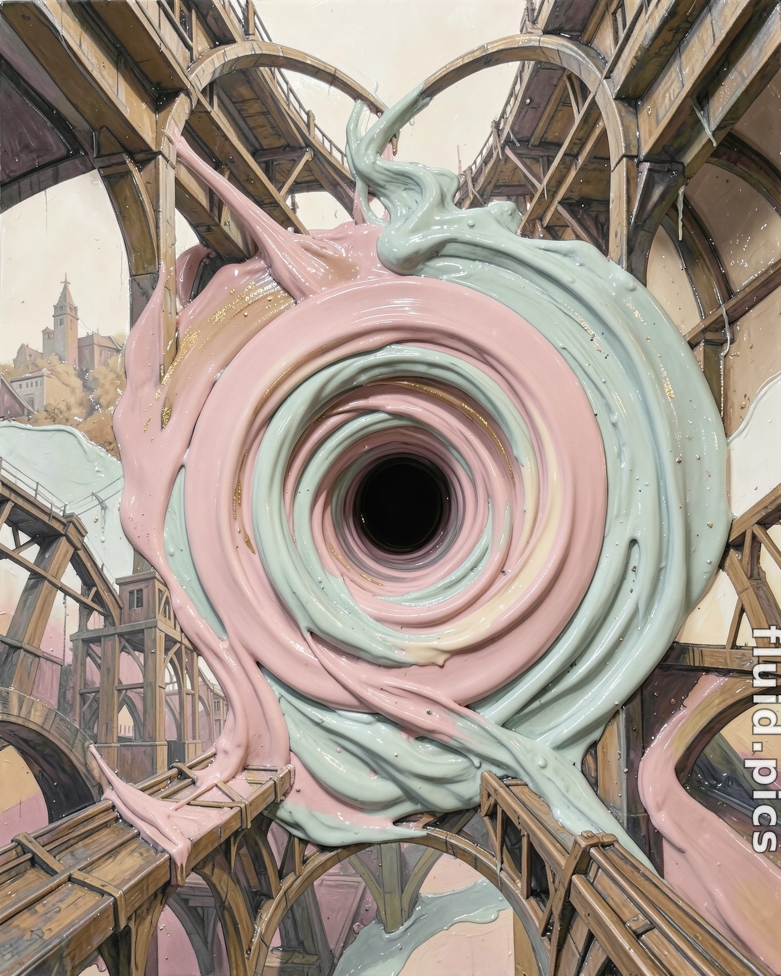 Mint-Pink Drain — Гибридное искусство