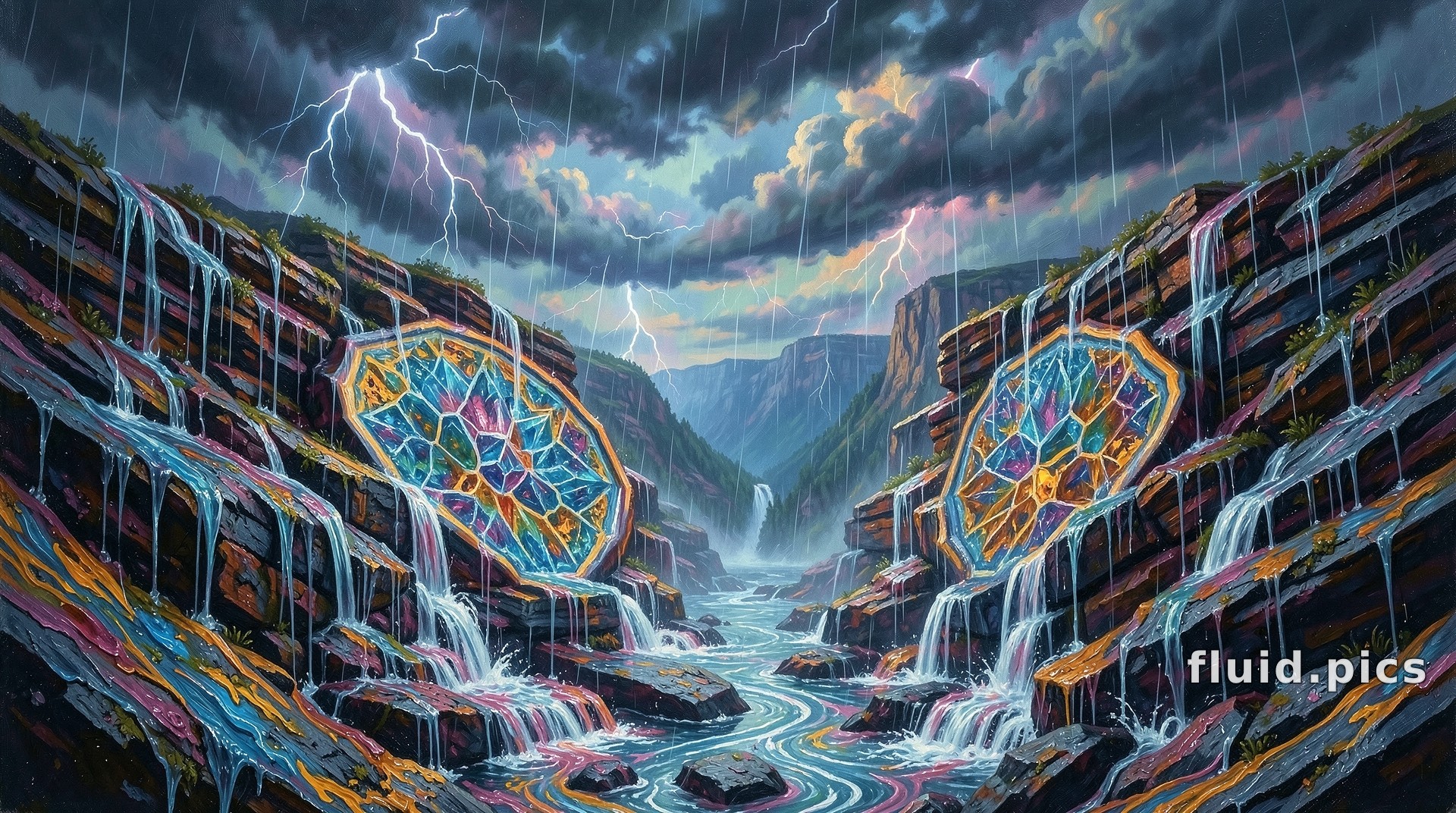 Glass Under the Storm — Hybrid Art