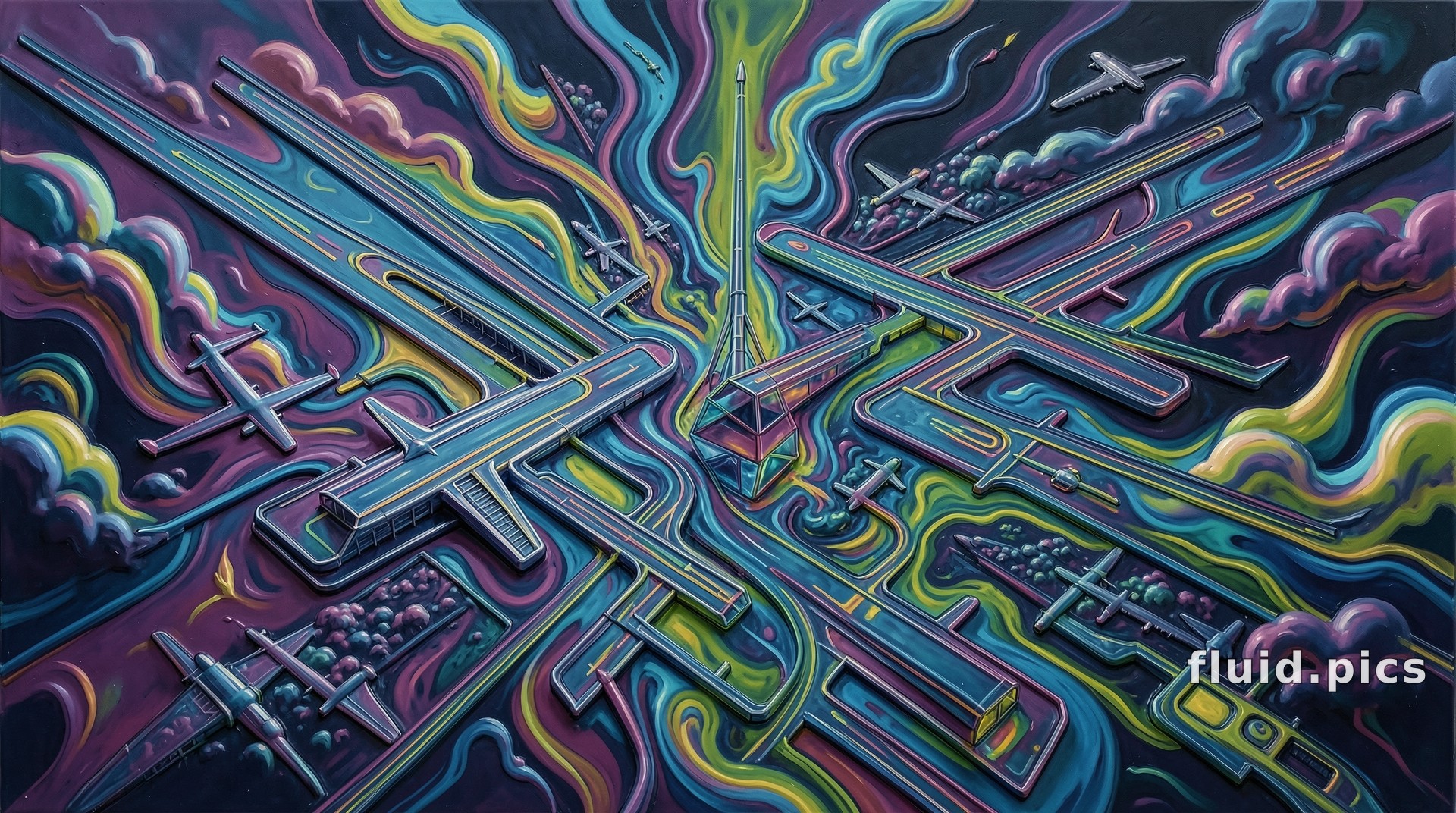 Runway Ribbons — Psychedelic Abstract