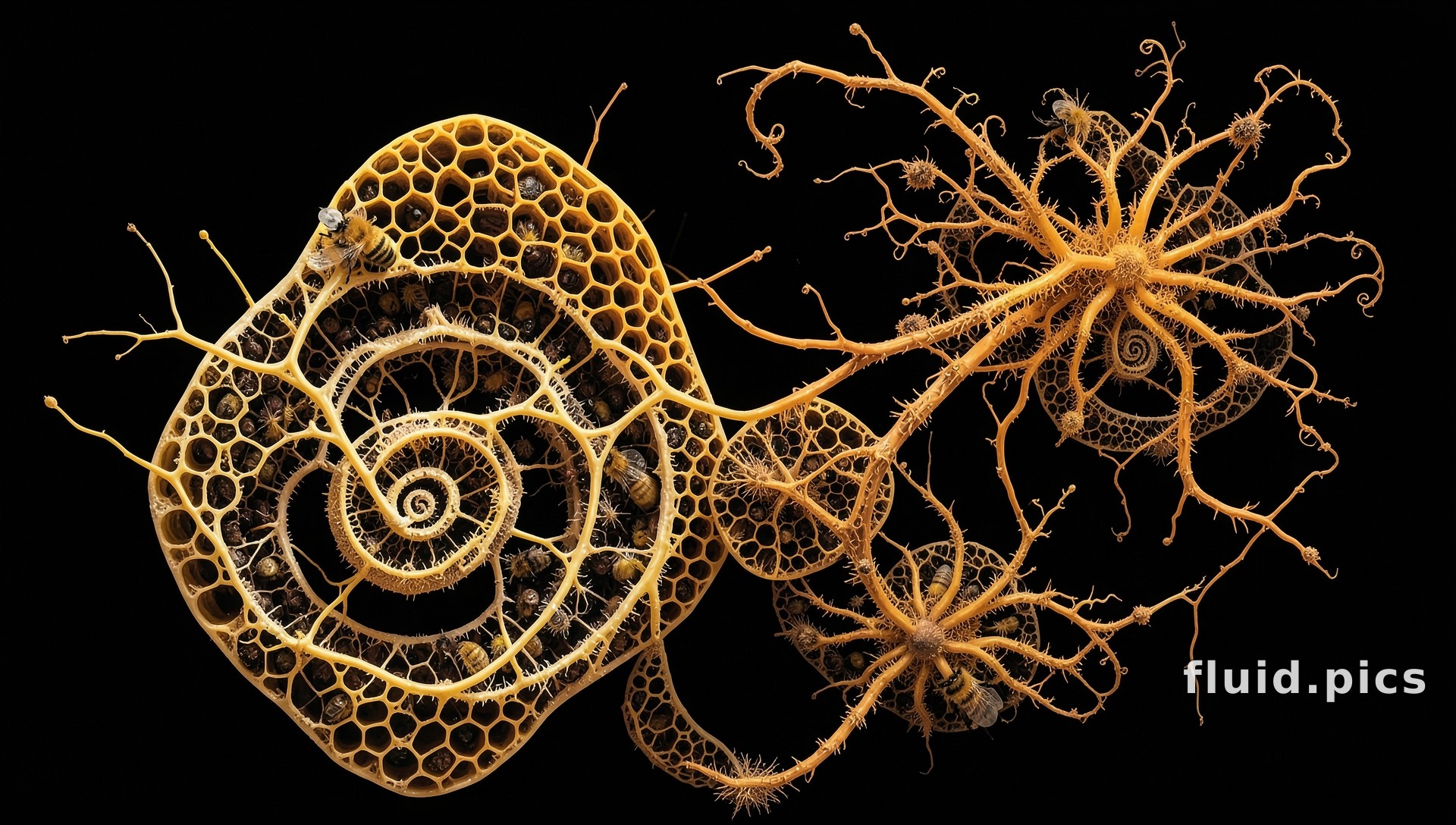 Spiral of Honey Cells — Fractal Art