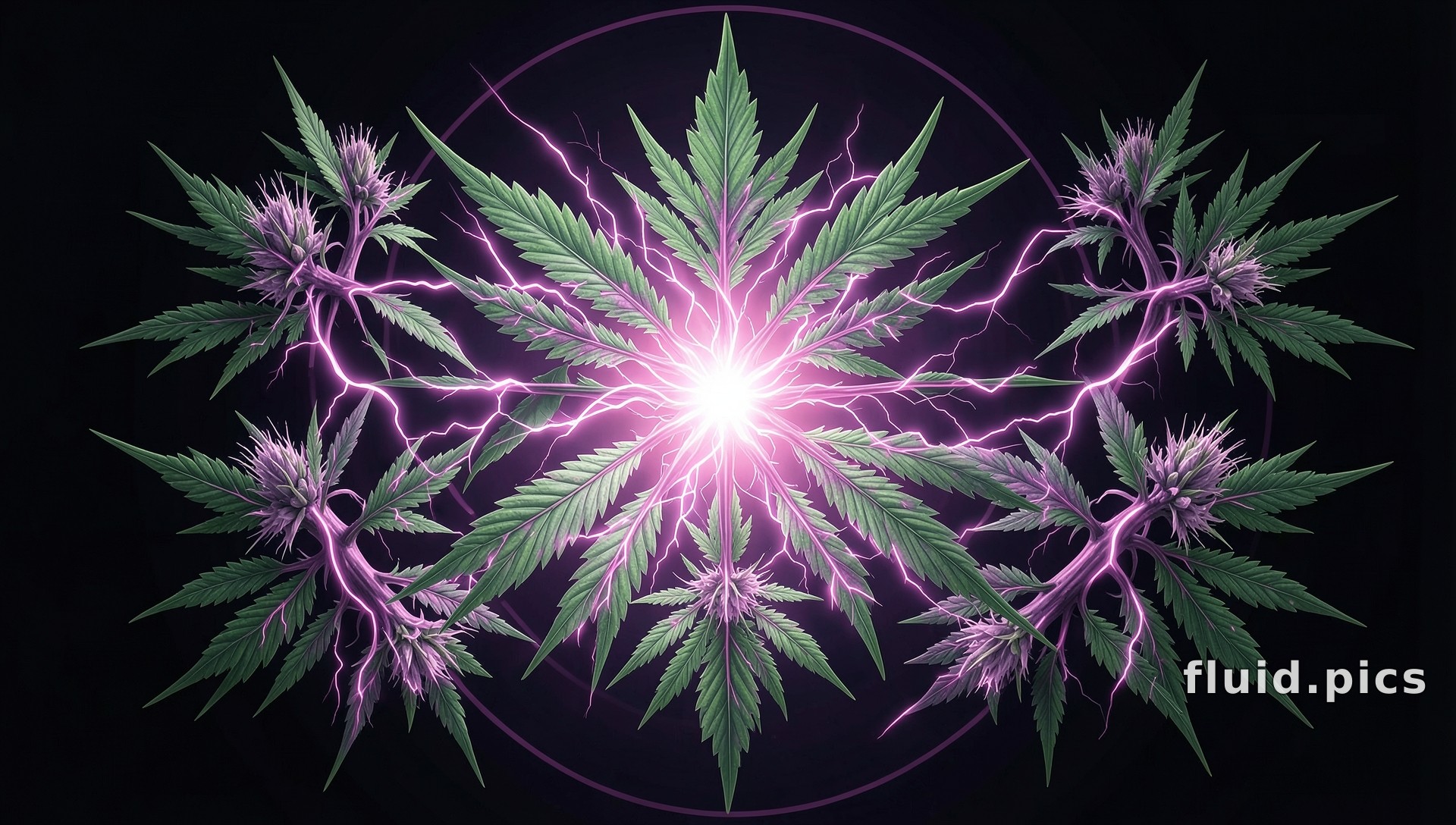 Purple Lightning Bloom — Fractal Art