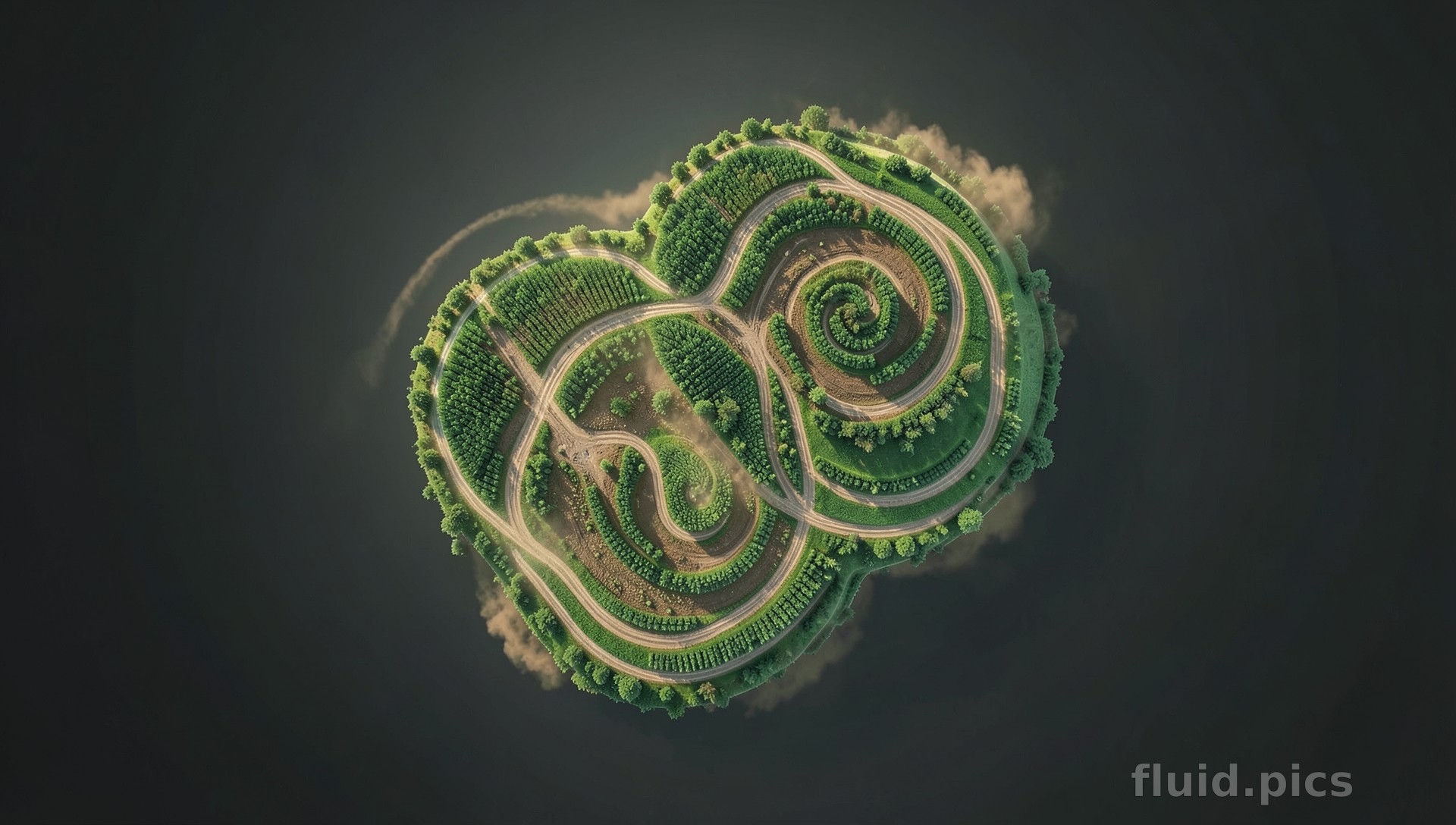 Spiral Island in Water — Fractal Art