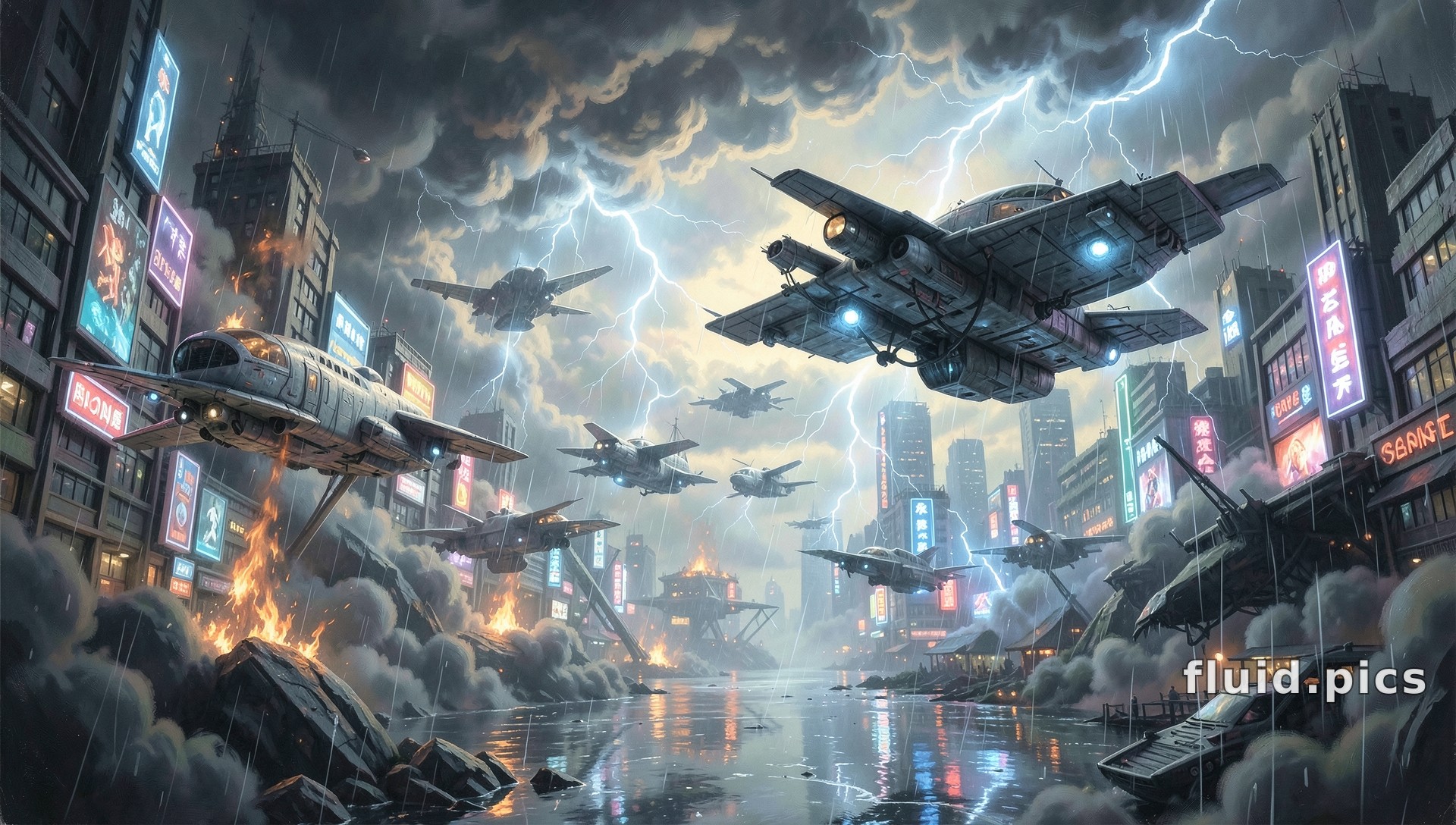 Thunderstorm Harbor — Гибридное искусство