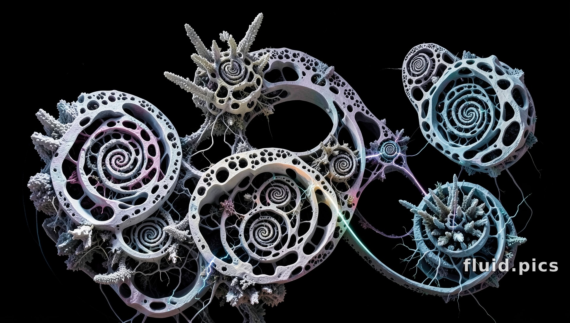 Cluster of Coral Shells — Fractal Art
