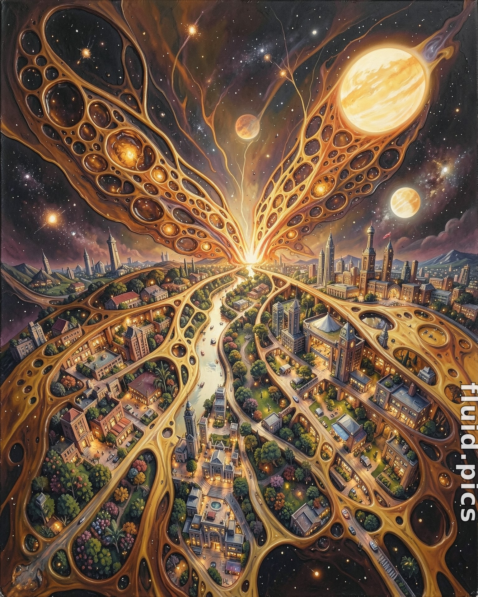 Stellar City Pulsation — Гибридное искусство