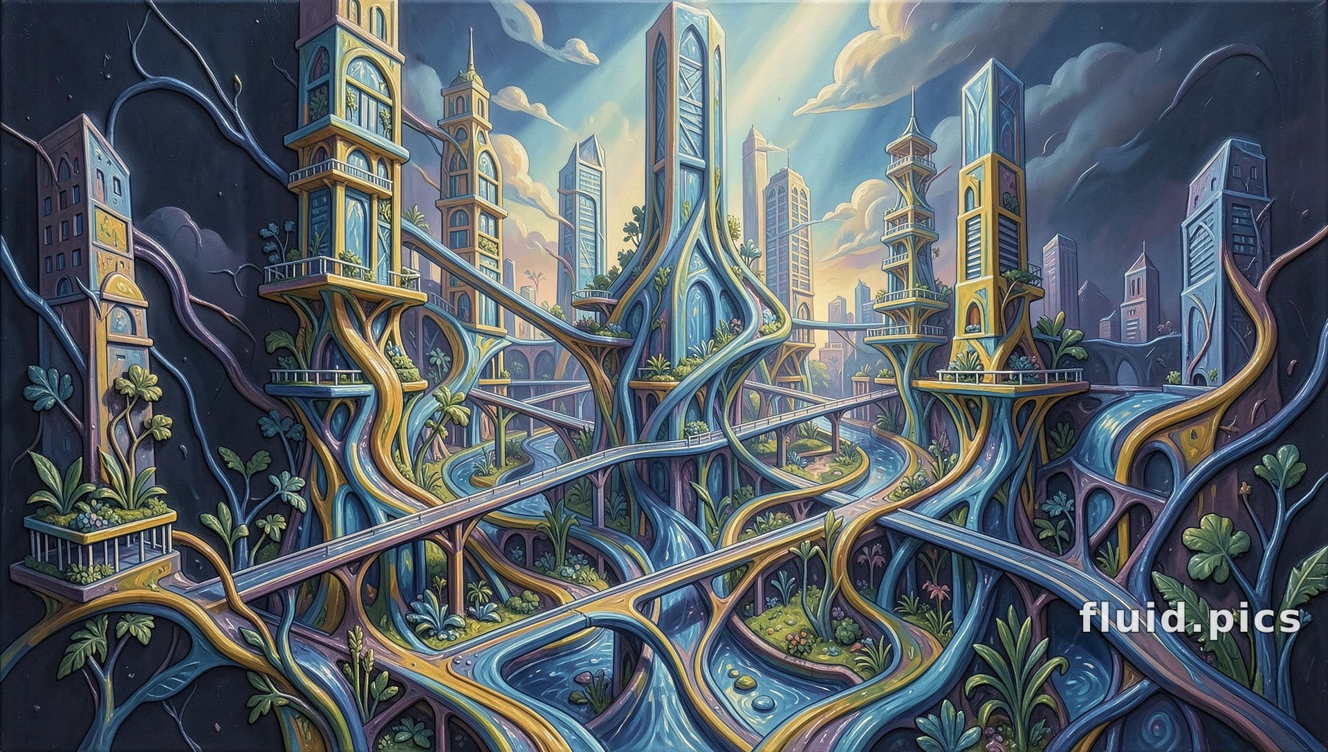 City Weaves Roots — Психоделическая абстракция