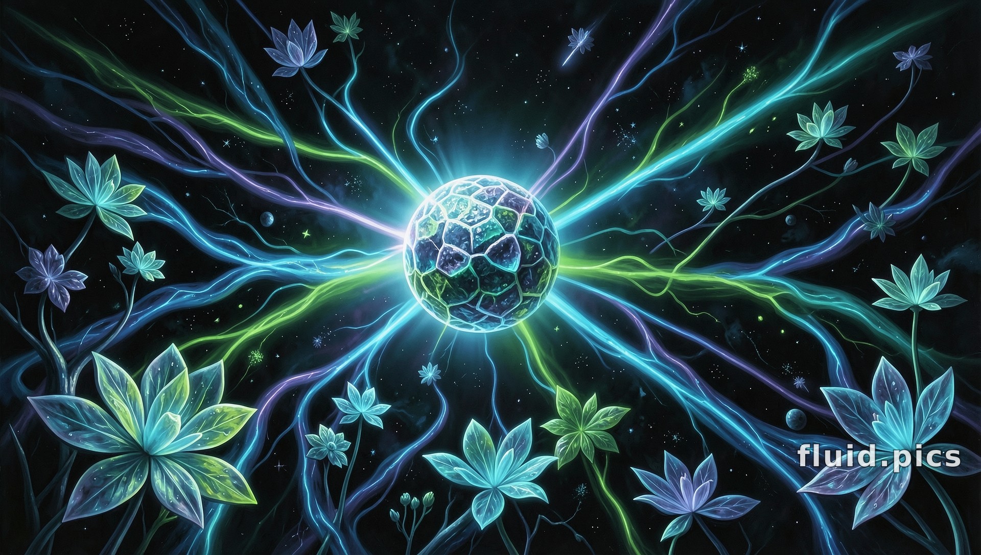 Garden of Cosmic Radiance — Psychedelic Abstract