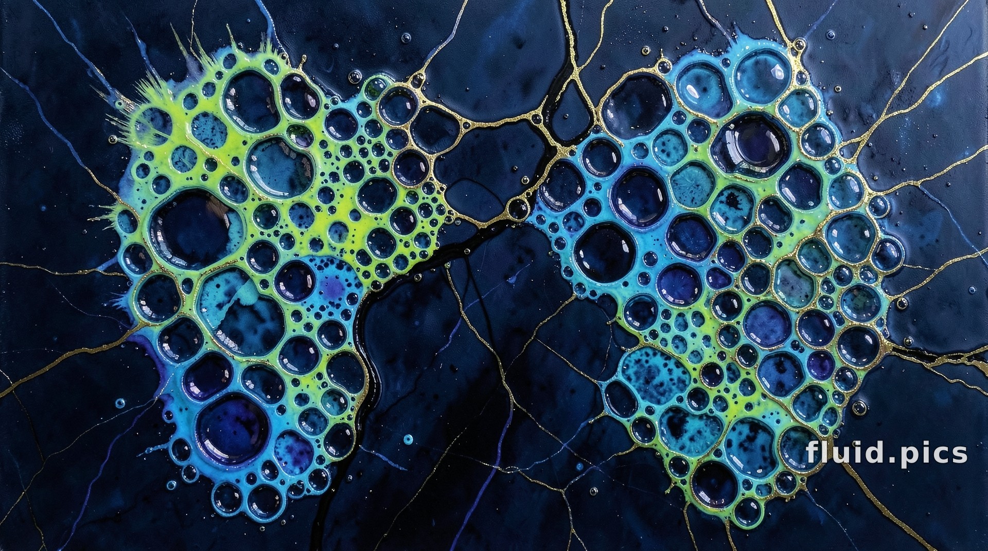 Blue Horizontal Forest — Fluid Art