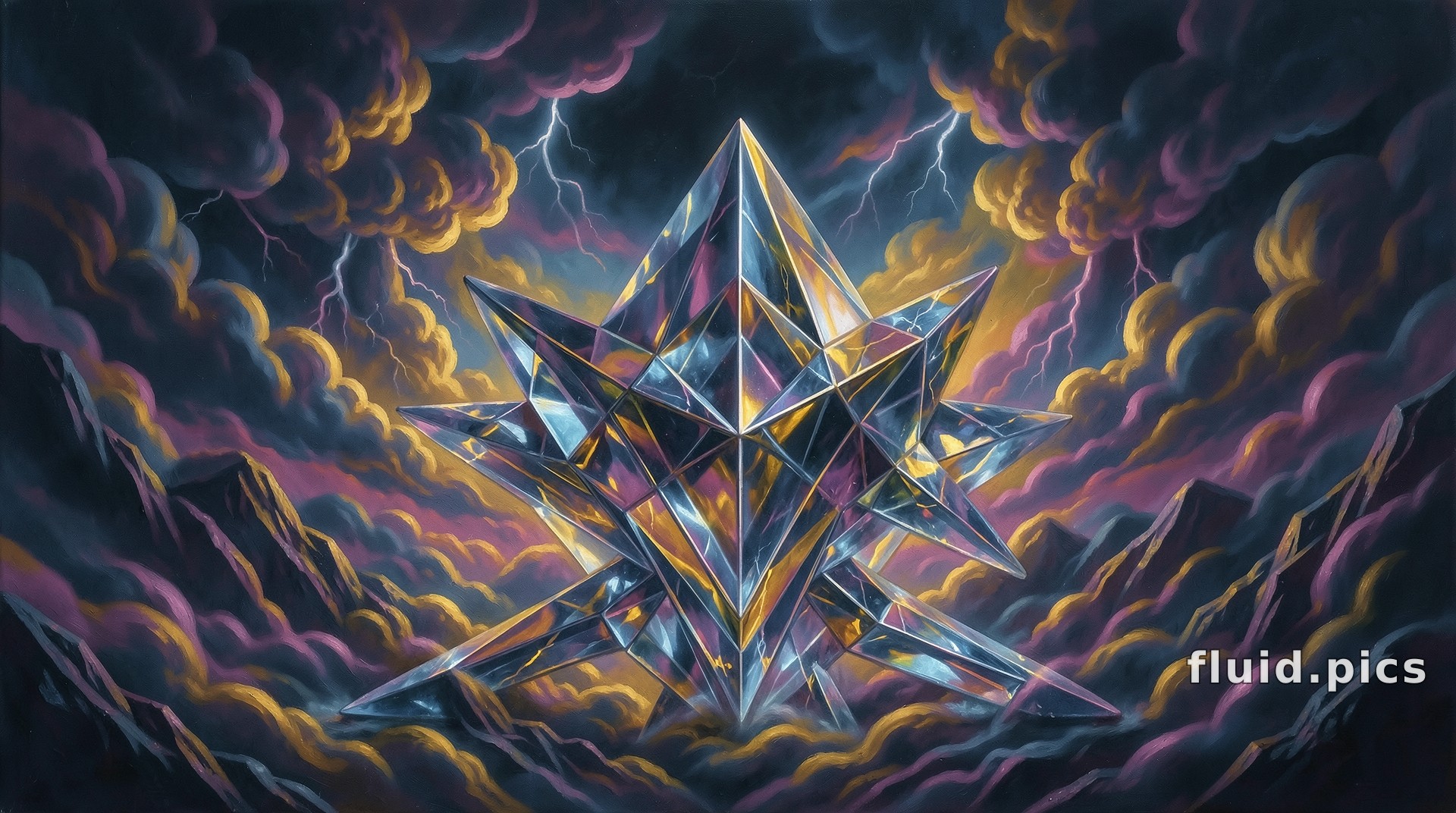 Crystal in the Storm — Psychedelic Abstract