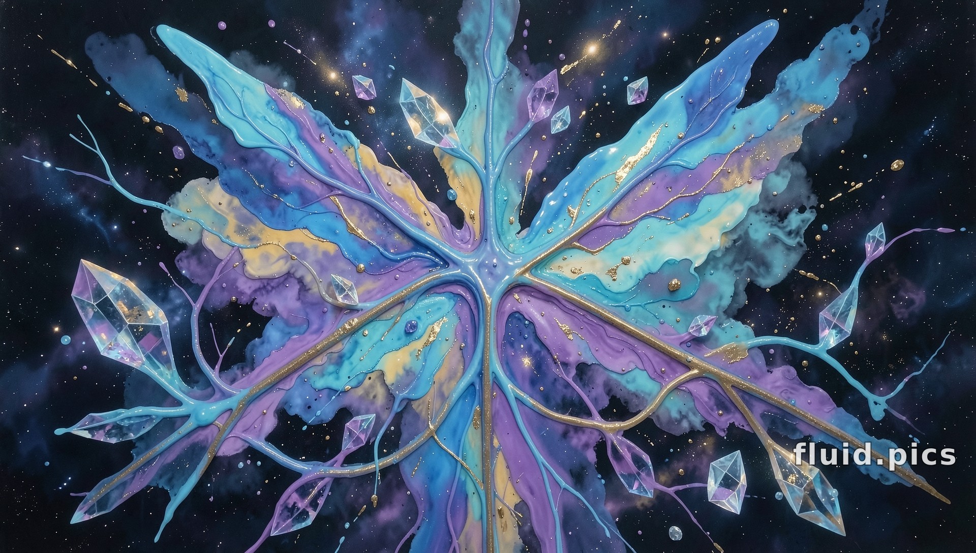 Crystal Nebula Tree — Hybrid Art