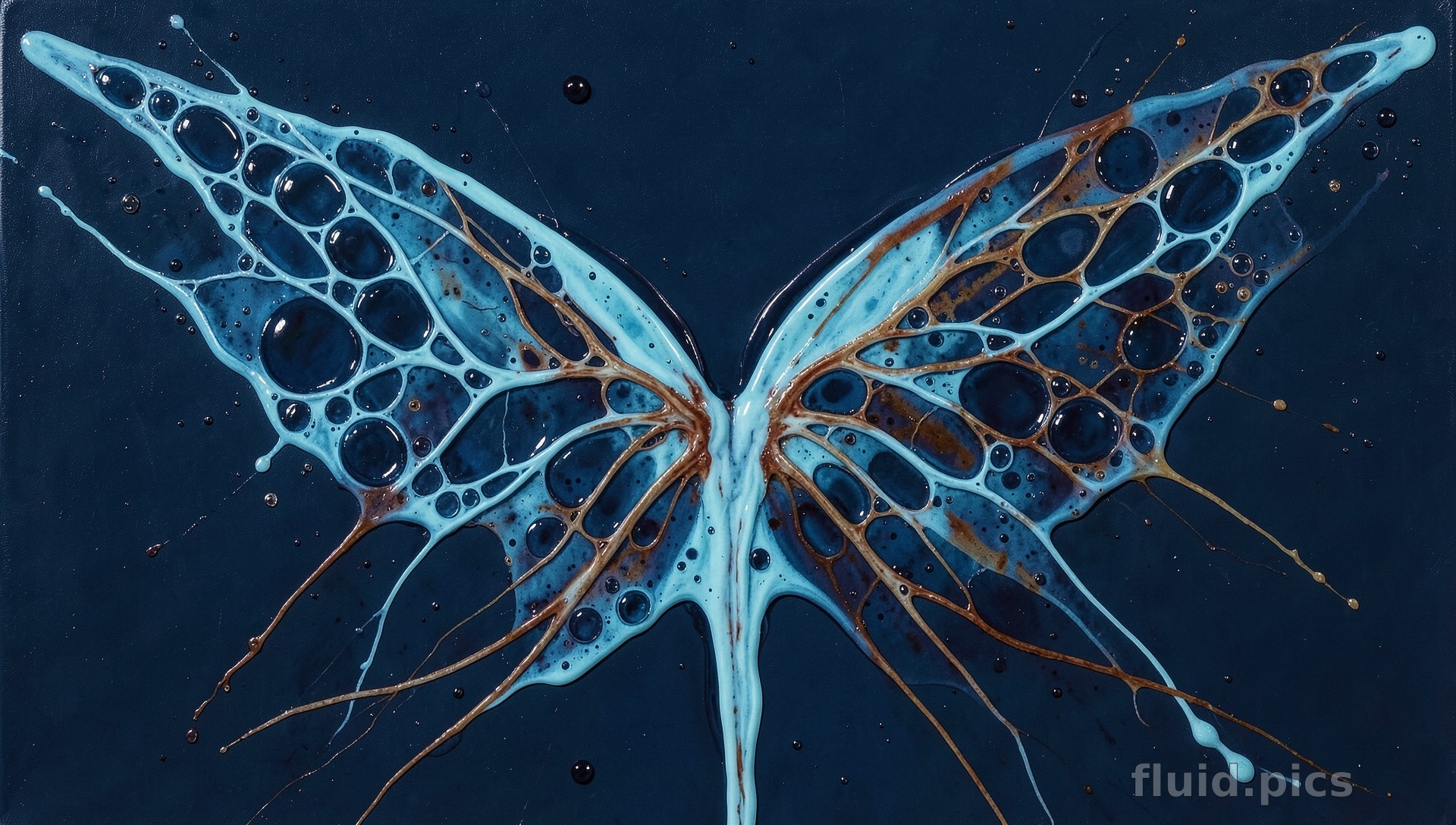 Wings of the Night Sea — Fluid Art