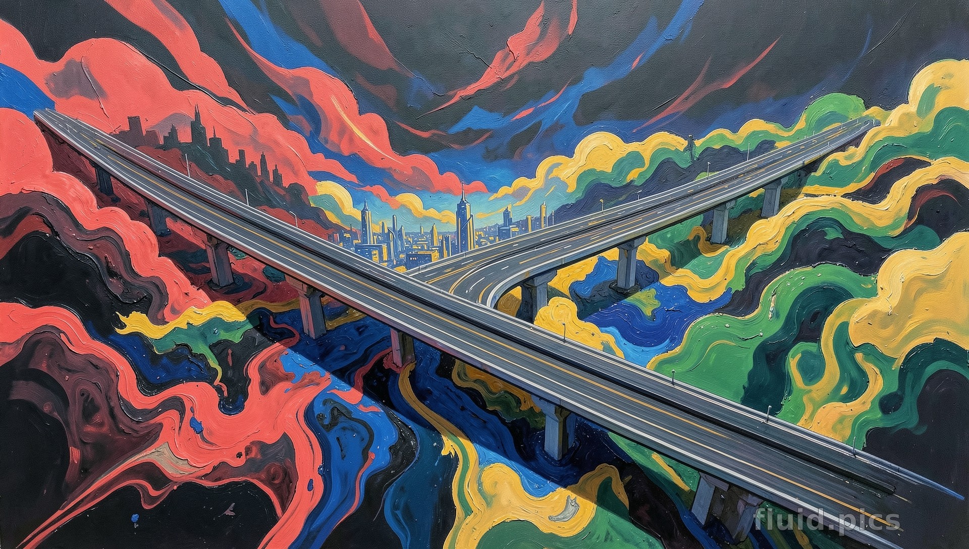 Roads Lead the Wind — Psychedelic Abstract