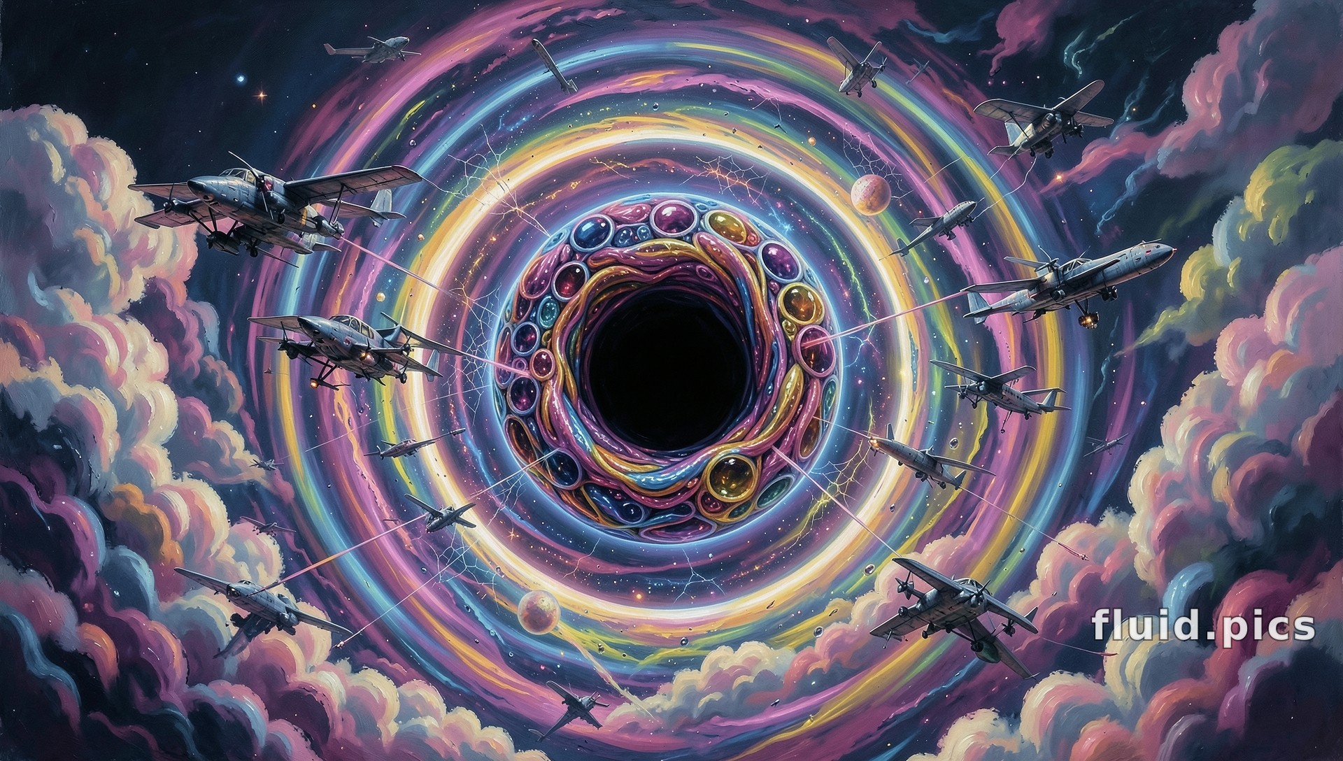 Funnel of sky-ships — Hybrid Art