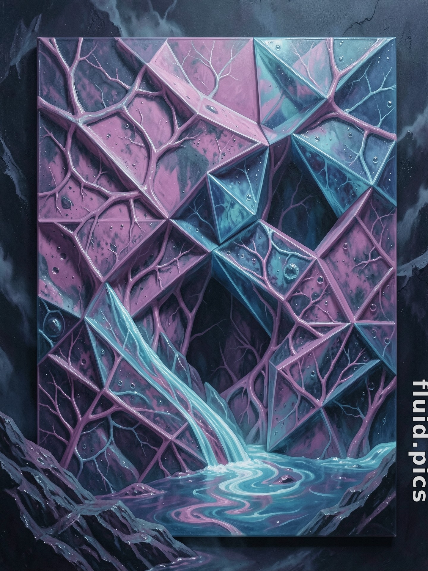 Crystal Waterfall — Psychedelic Abstract