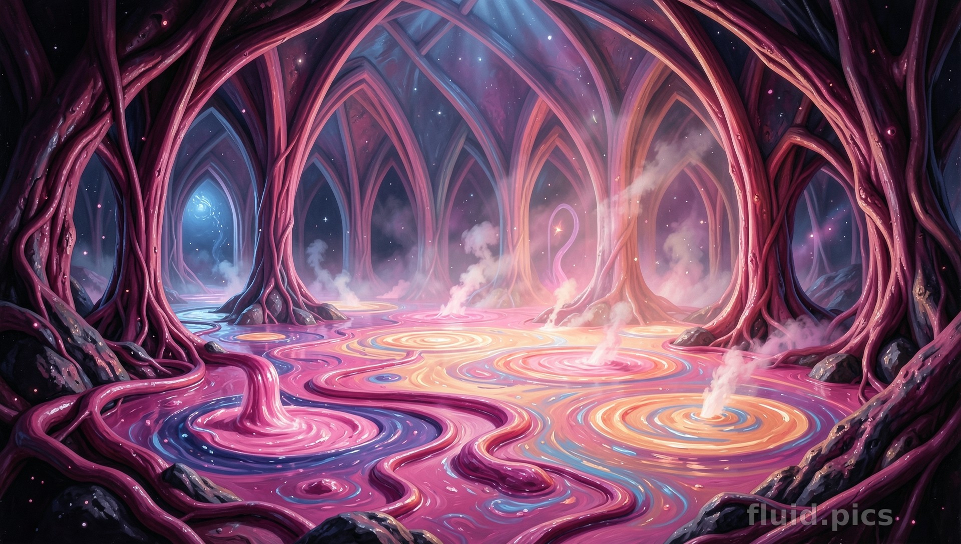 Temple of Liquid Arches — Hybrid Art