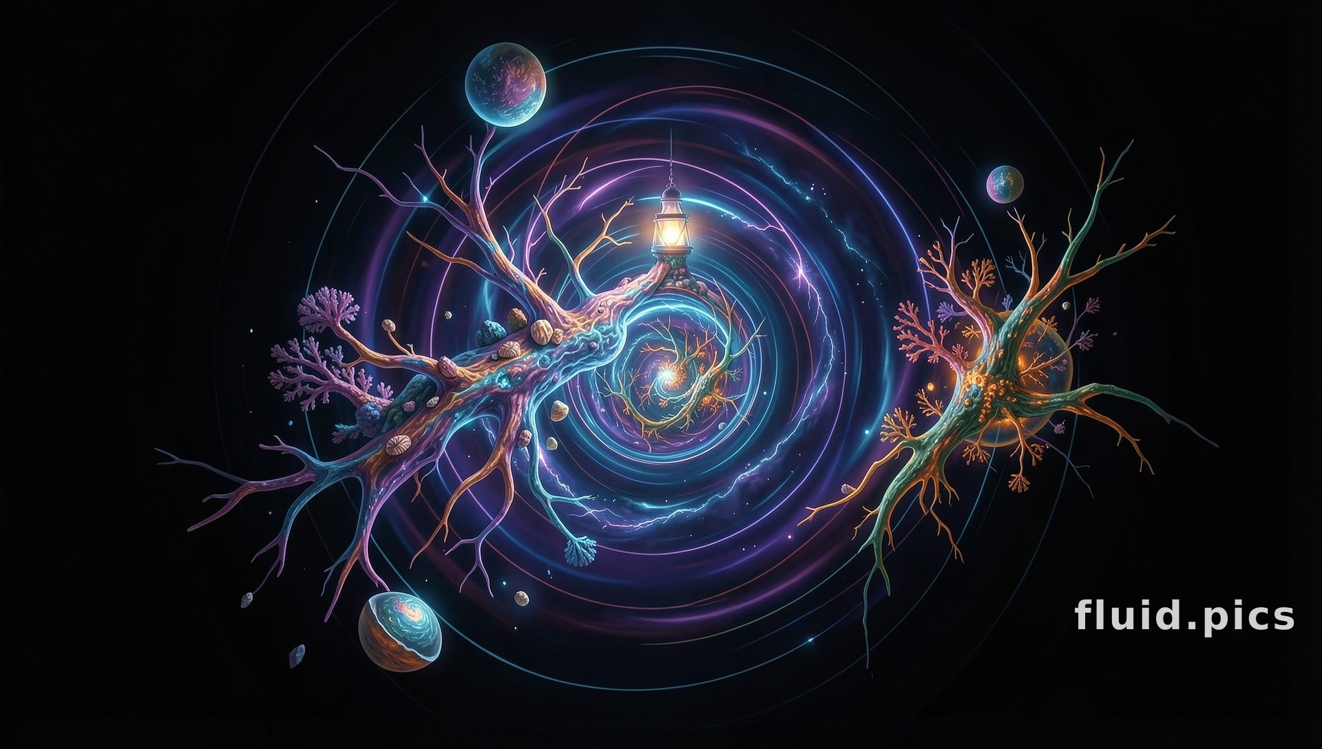 Coral Branch Lantern — Fractal Art