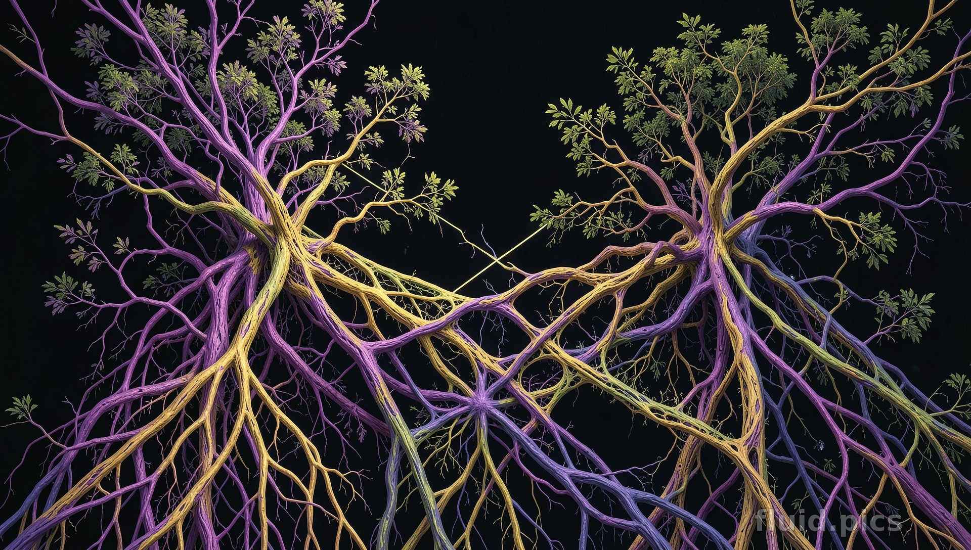 Roots Intertwining Air — Fractal Art