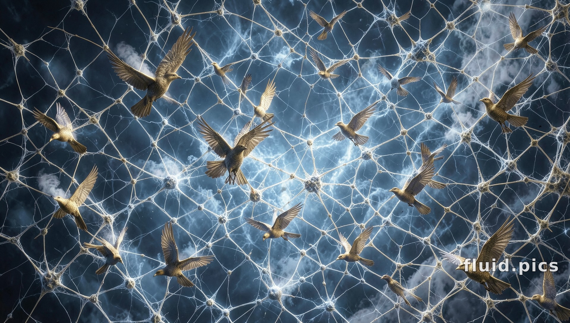 Birds in the Net — Fractal Art