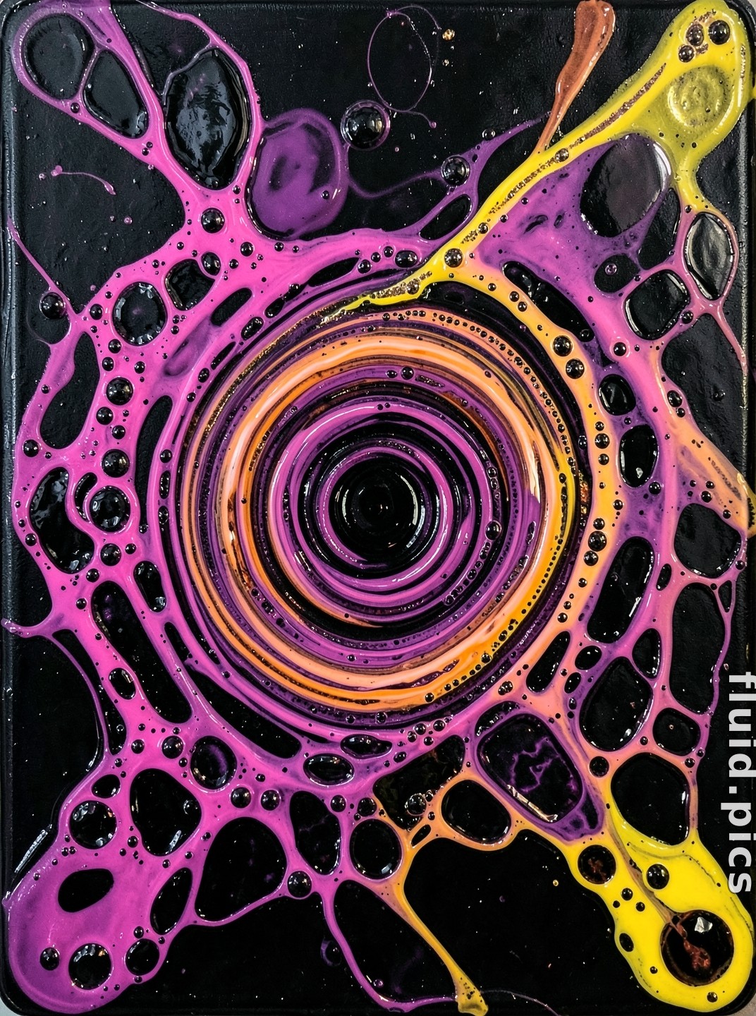 Magenta Sun at Sunrise — Fluid Art