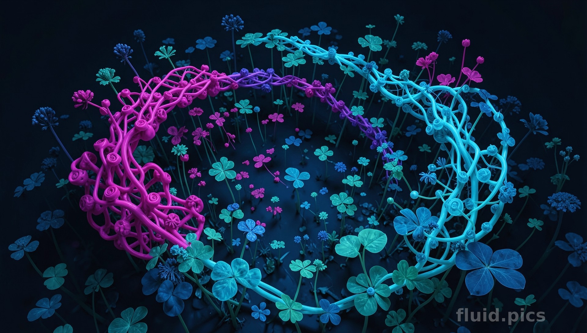 Garden of Entwined Molecules — Fractal Art
