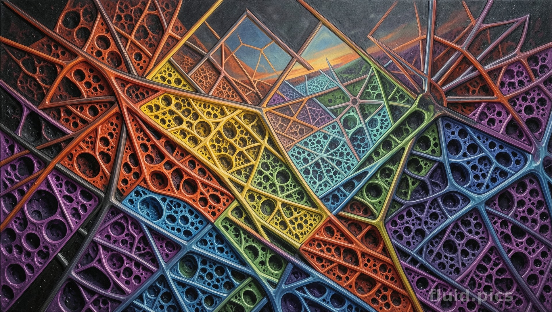 Patchwork Dawn — Psychedelic Abstract