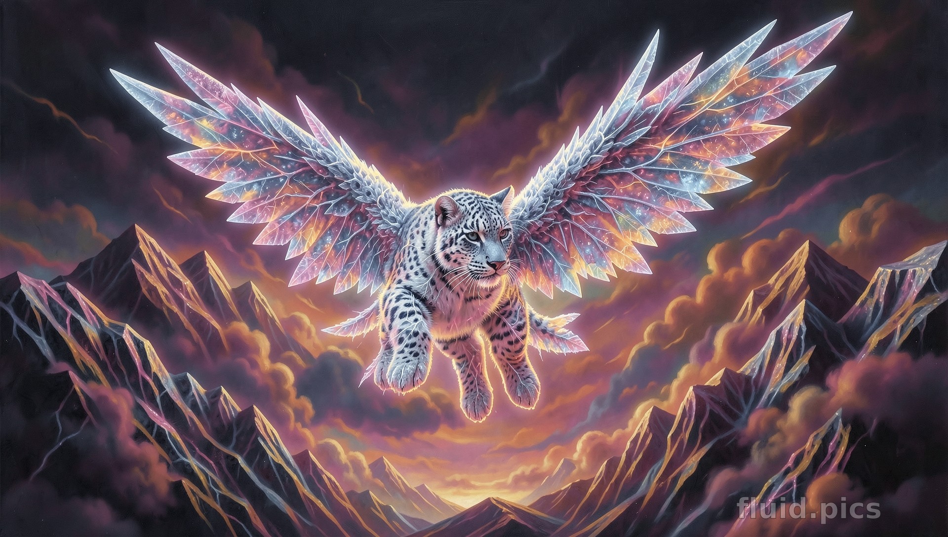 Crystal Sunset Wings — Psychedelic Abstract