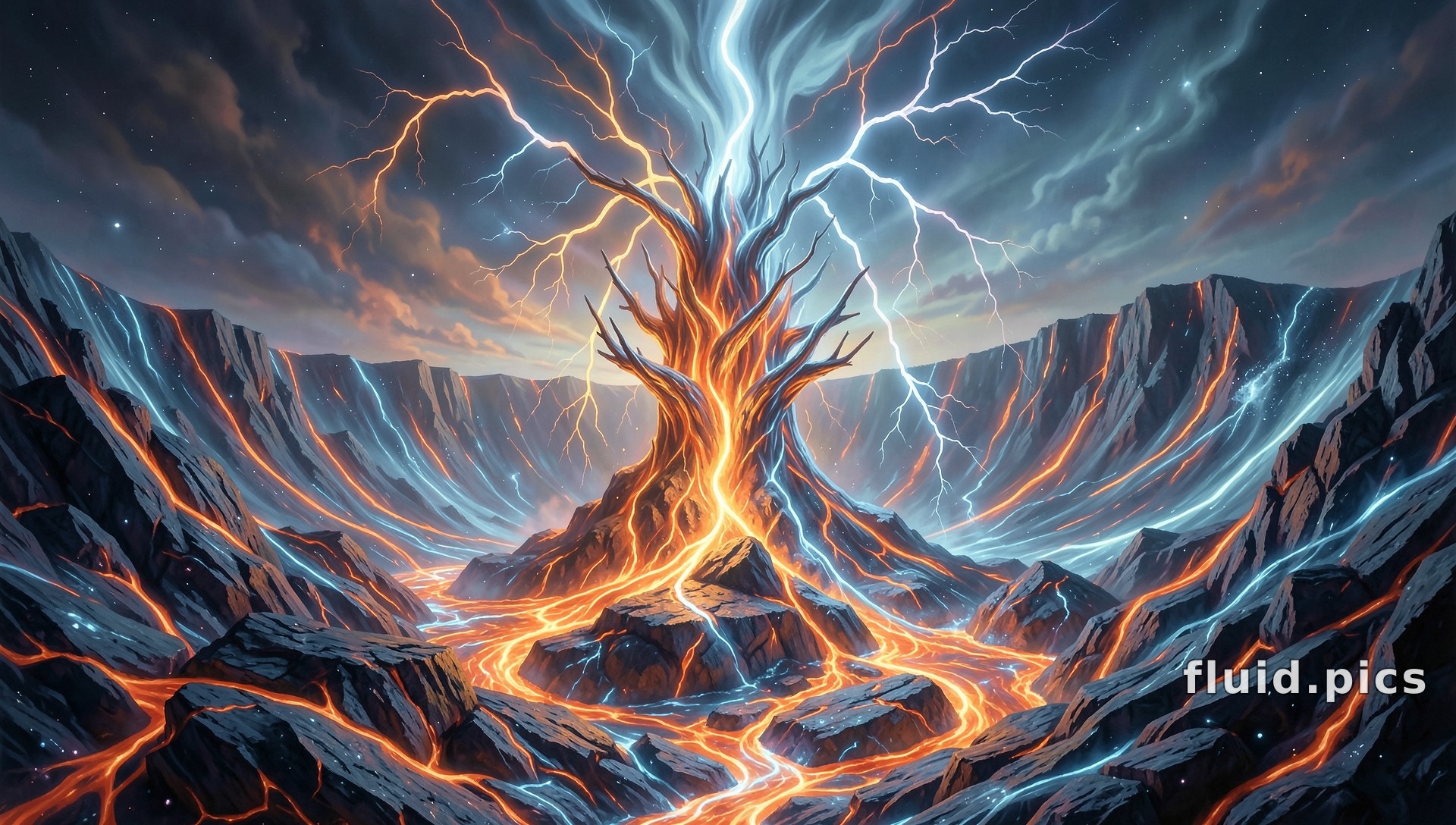 Thunderstorm Tree — Гибридное искусство