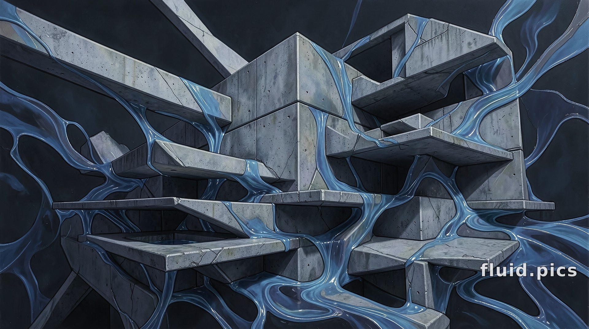 Concrete and River — Psychedelic Abstract