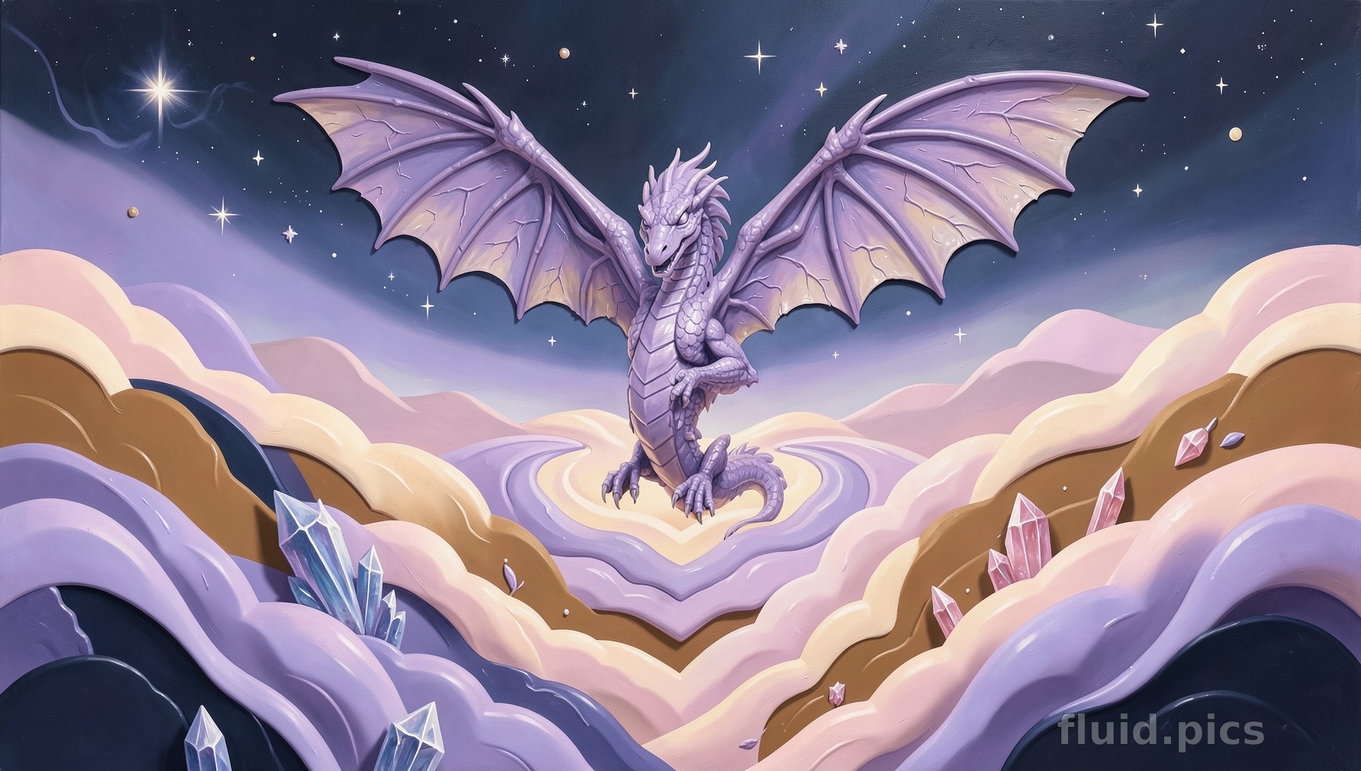 Crystal Cloud Dragon — Psychedelic Abstract