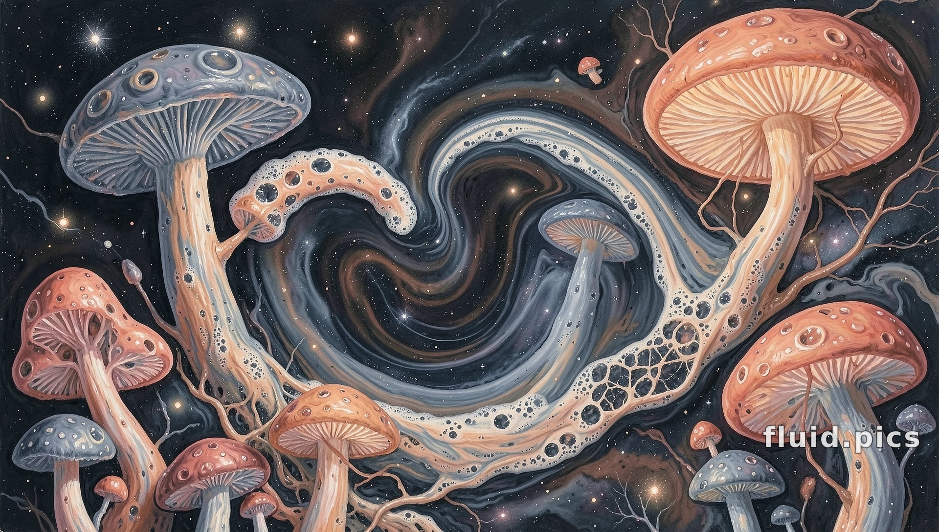 Starry Roots of Night — Гибридное искусство