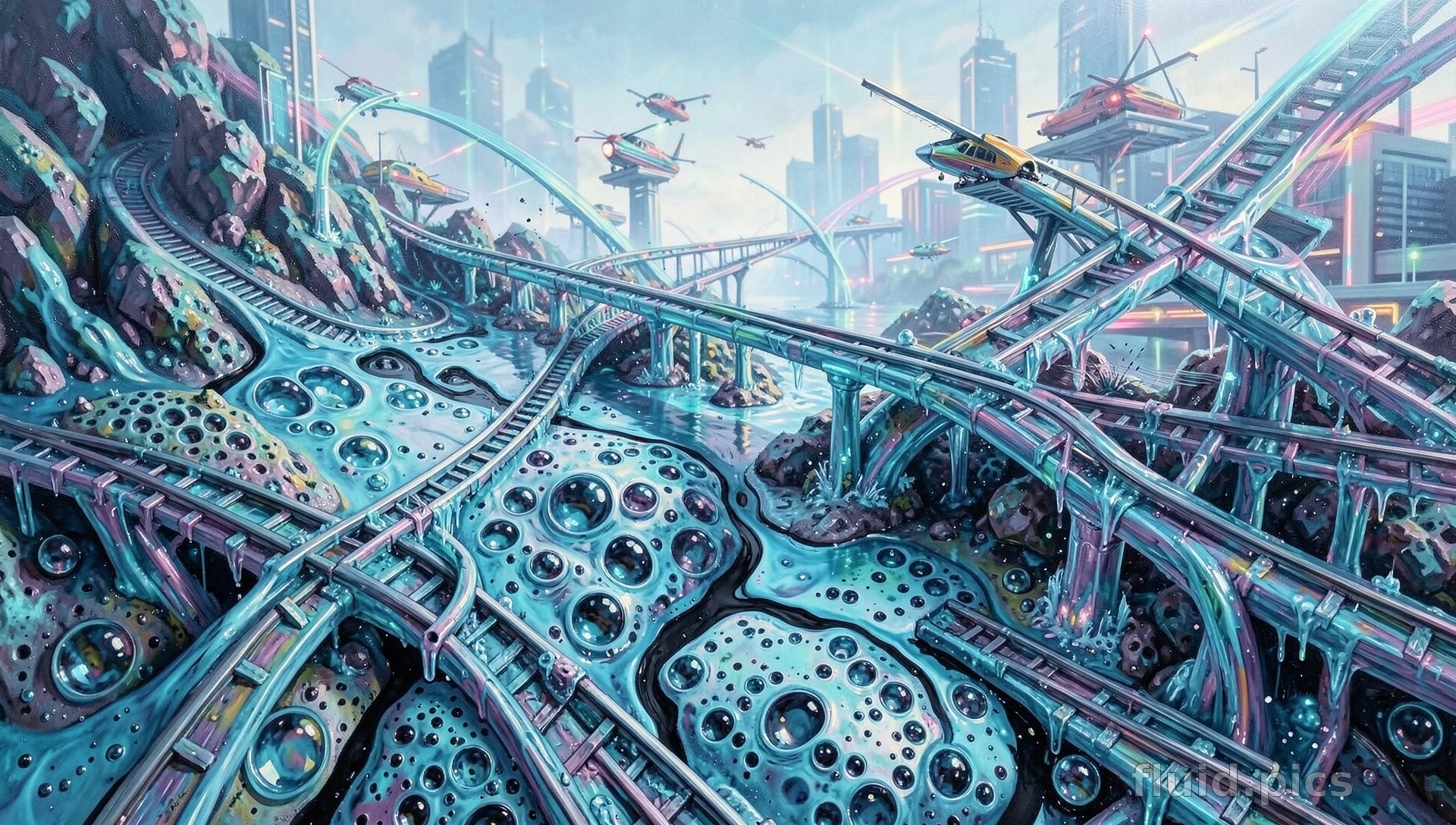 Bubbles Under Overpasses — Hybrid Art
