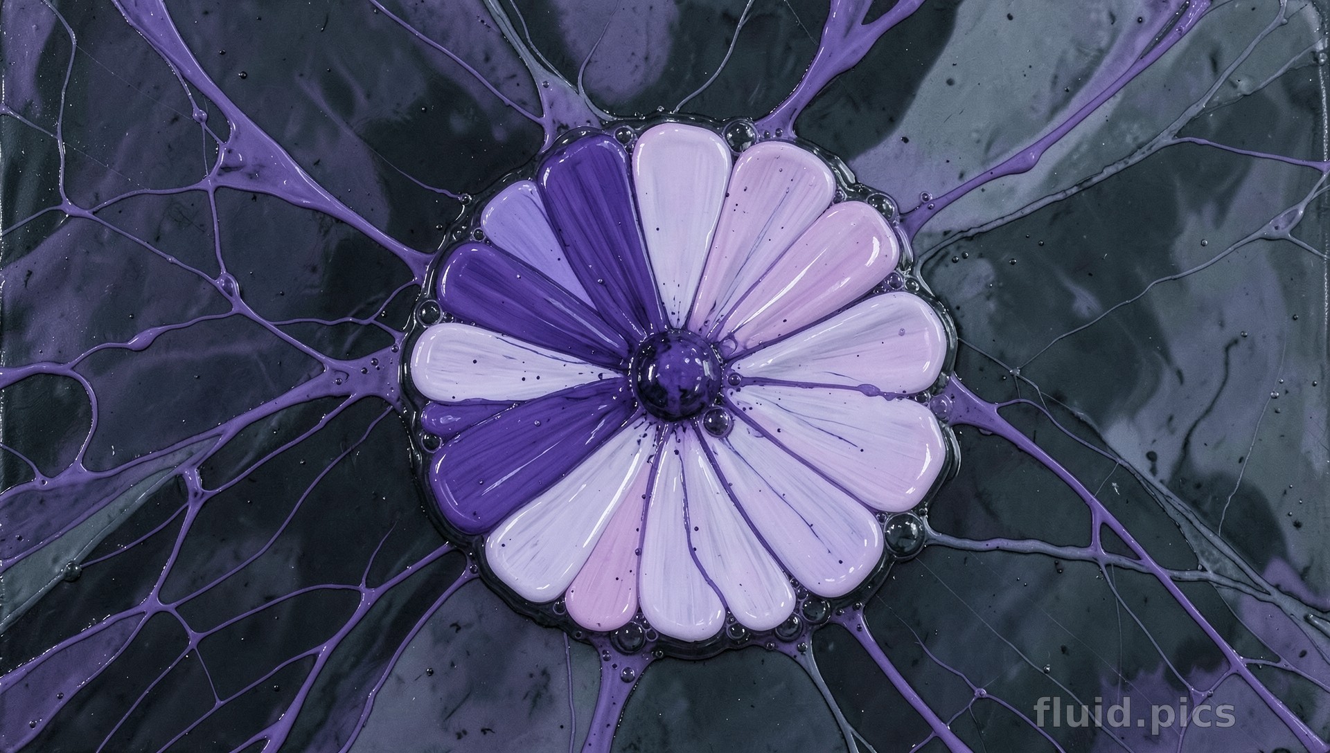 Night Aster — Fluid Art