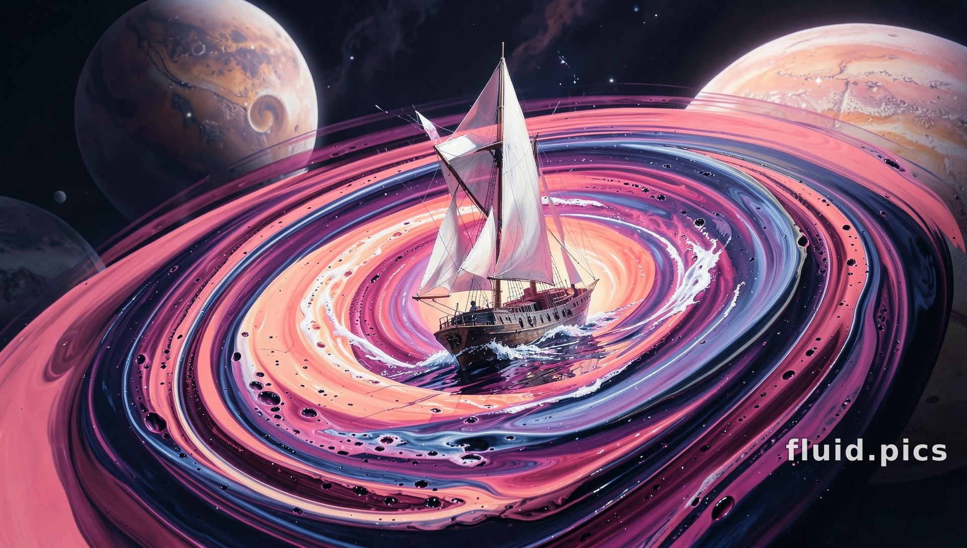 Sailboat in the Whirl — Гибридное искусство
