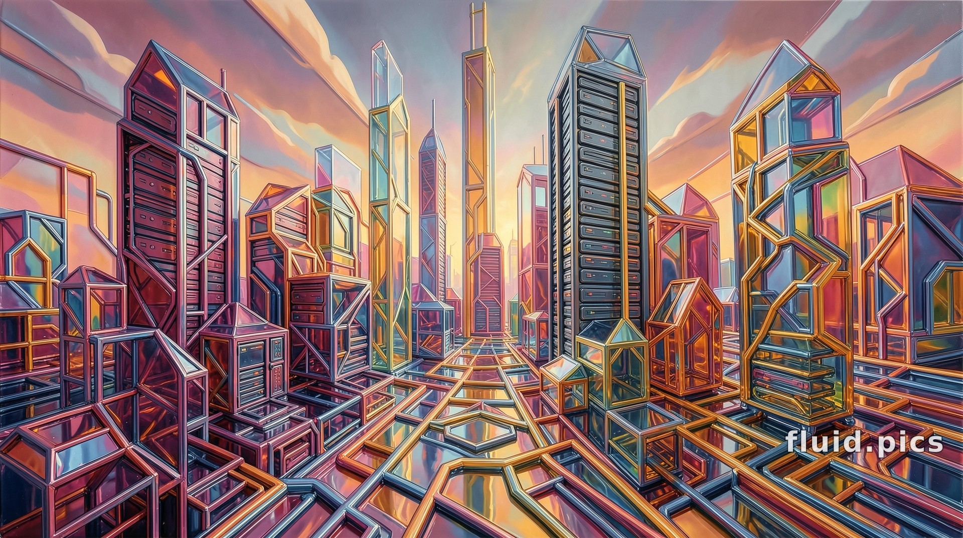 City of Facets — Psychedelic Abstract