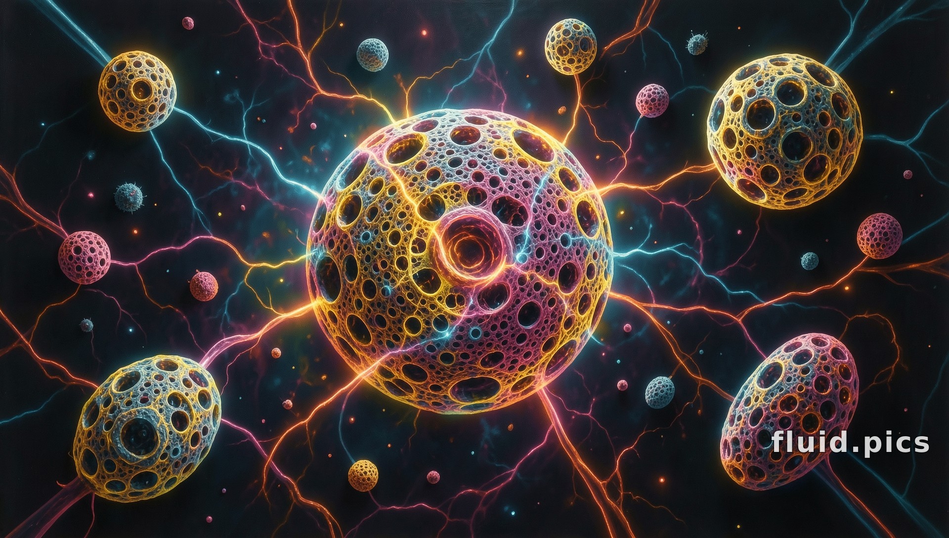 Linked Planets — Psychedelic Abstract