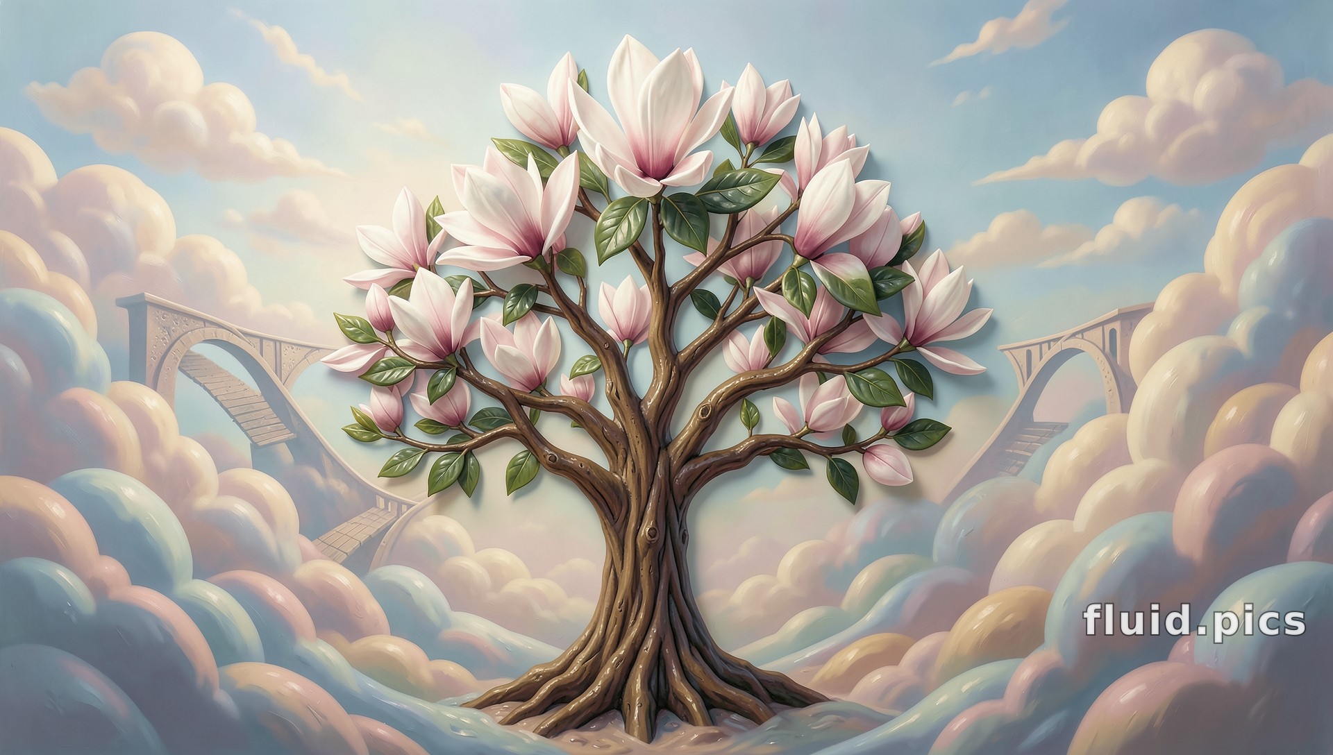 Magnolia Among the Clouds — Psychedelic Abstract