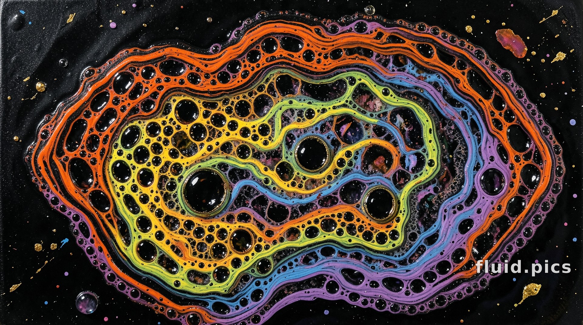 Amber Comb's Teeth — Fluid Art